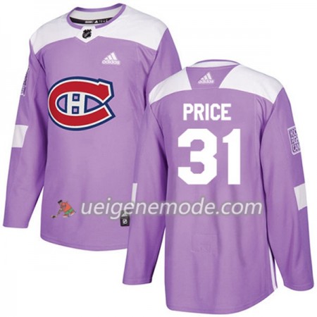 Herren Eishockey Montreal Canadiens Trikot Carey Price 31 Adidas 2017-2018 Lila Fights Cancer Practice Authentic